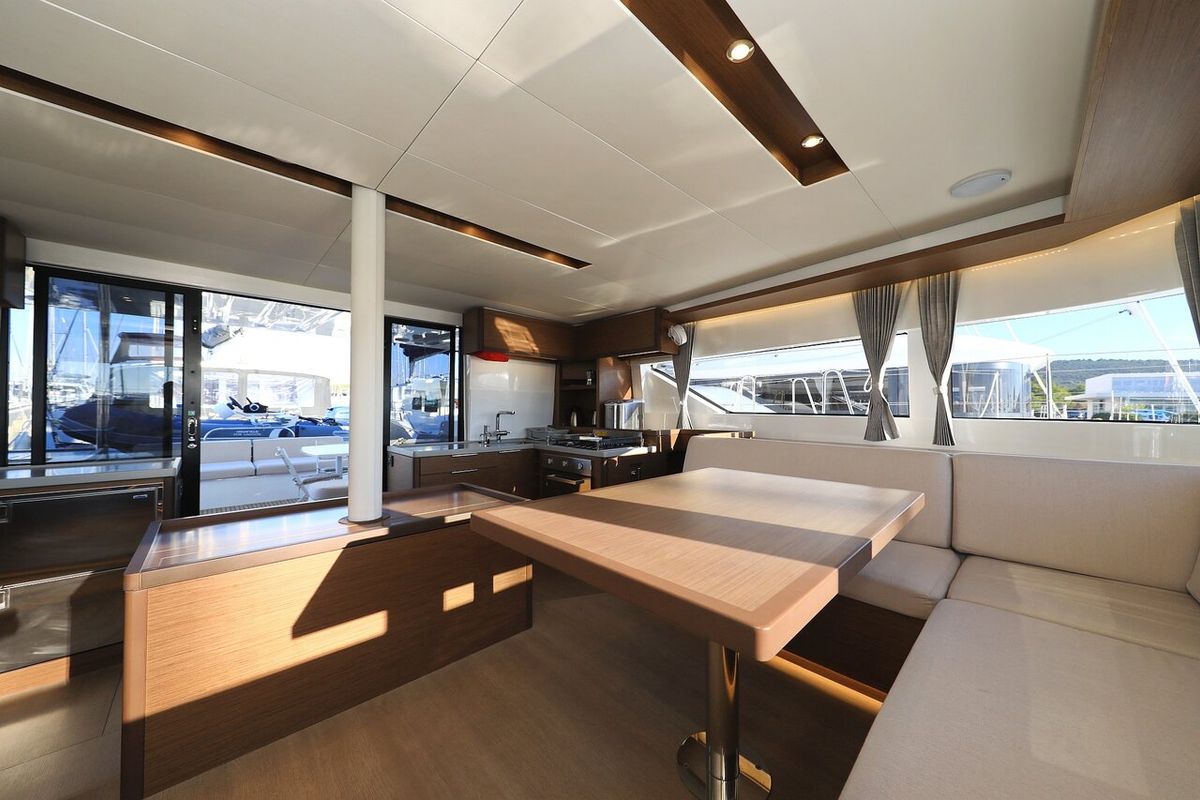 Salon of Ragnar, a Lagoon 50 OW catamaran at Općina Sukošan, Croatia