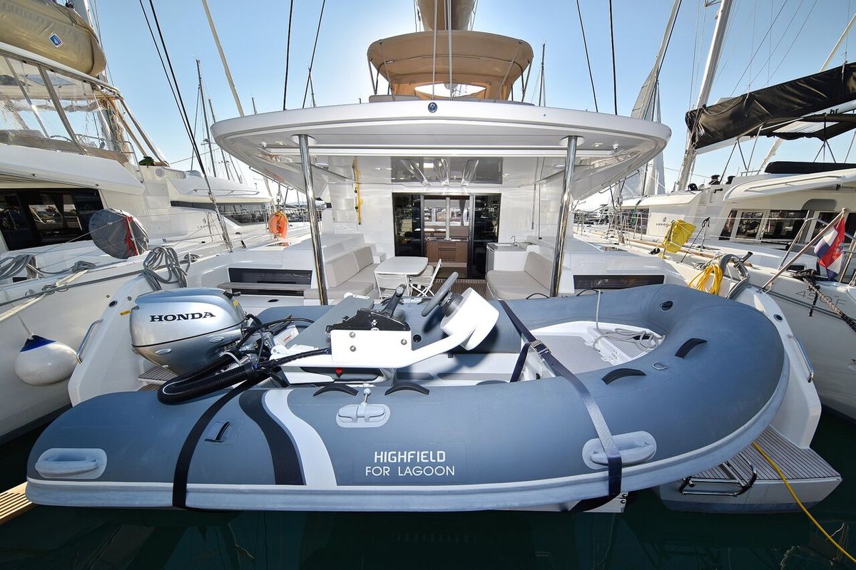 Exterior view of Ragnar, a Lagoon 50 OW catamaran at Općina Sukošan, Croatia