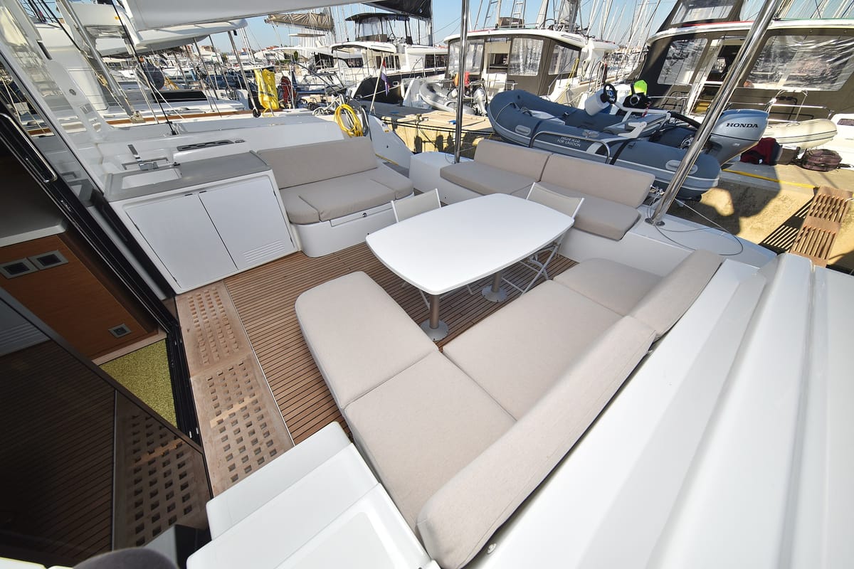 Salon of Ragnar, a Lagoon 50 OW catamaran at Općina Sukošan, Croatia