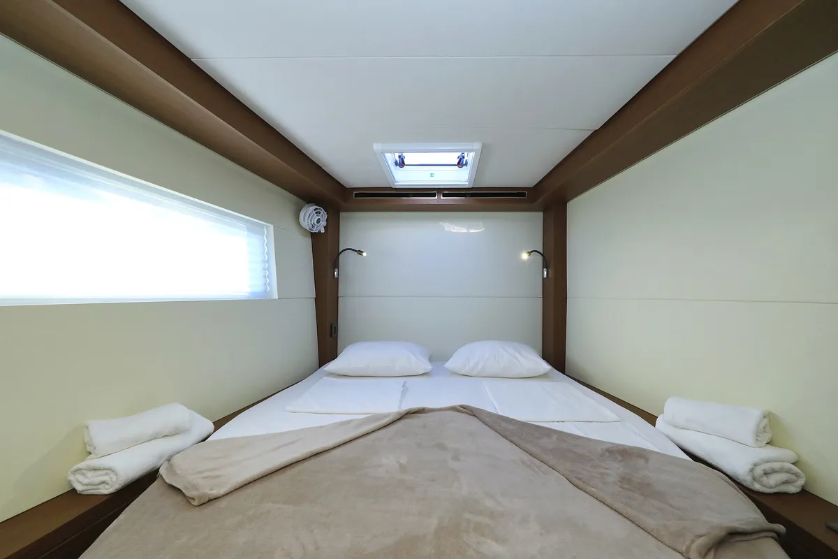 Cabin on Ragnar, a Lagoon 50 OW catamaran at Općina Sukošan, Croatia