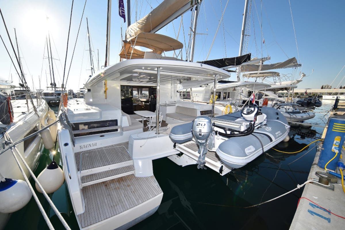 Exterior view of Ragnar, a Lagoon 50 OW catamaran at Općina Sukošan, Croatia