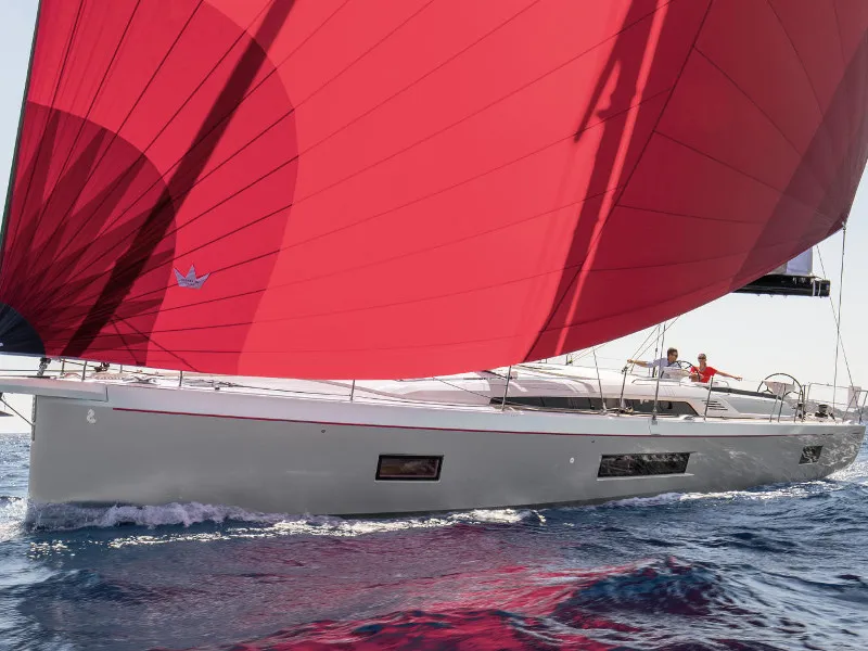 Exterior view of Glafki, a Beneteau Oceanis 51.1 sailboat at Athens, Greece