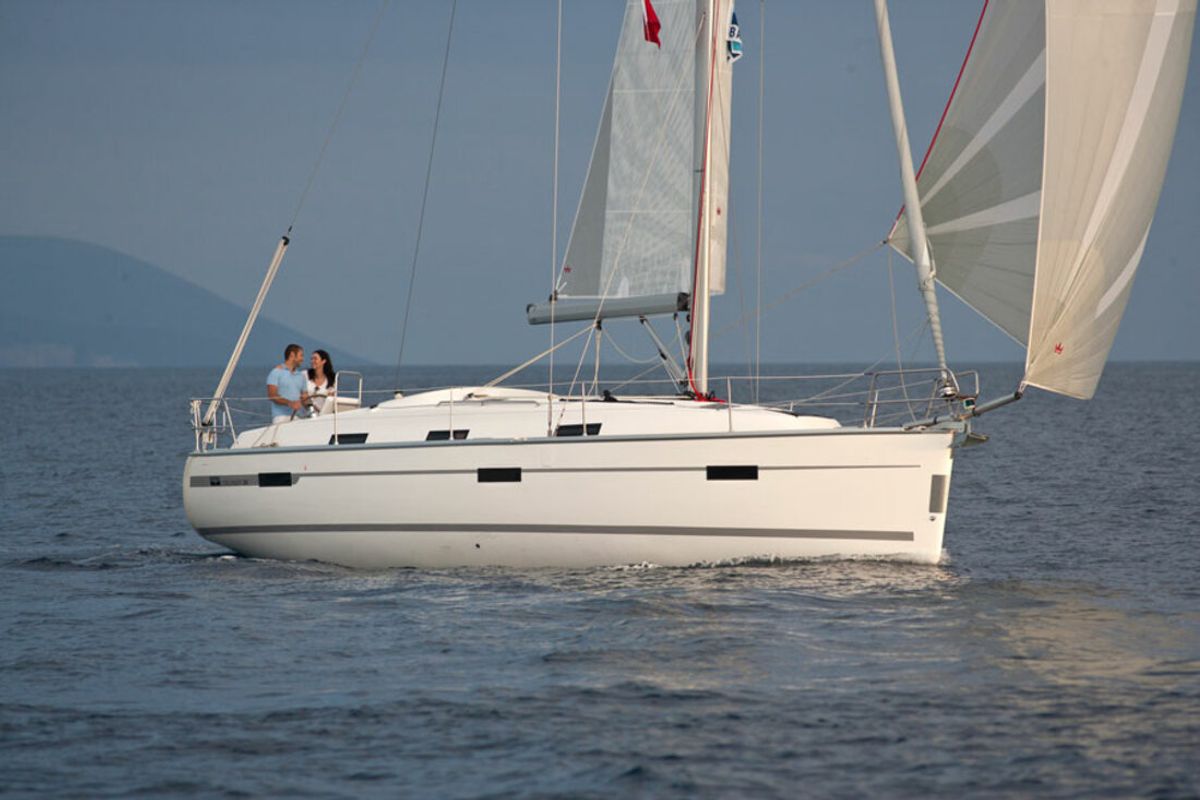 Exterior view of Sea Wolf, a Bavaria Cruiser 36 sailboat at Primošten, Croatia