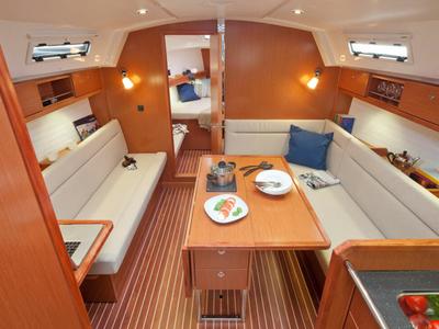 Salon of Sea Wolf, a Bavaria Cruiser 36 sailboat at Primošten, Croatia