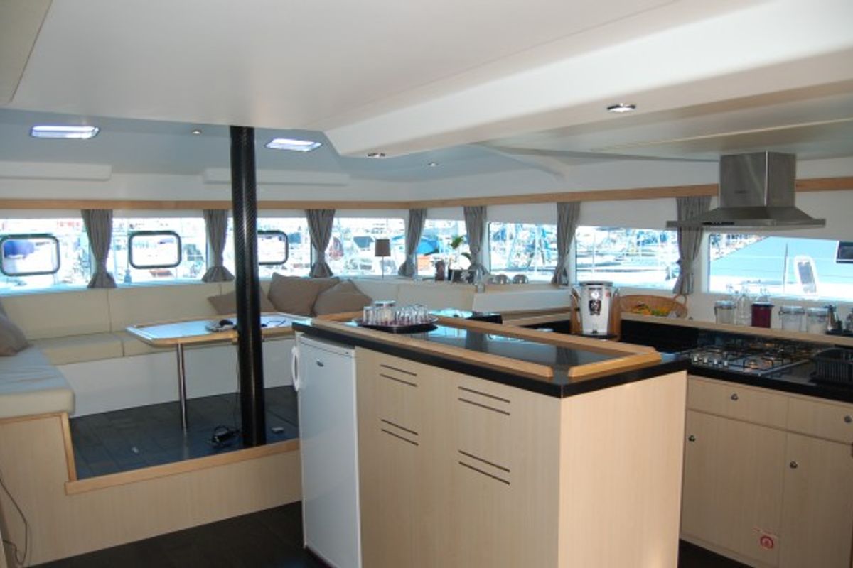 Galley of Cabin B06 (RM), a Catlante catamarans Catlante 600 catamaran at Eden Island Marina, Seychelles