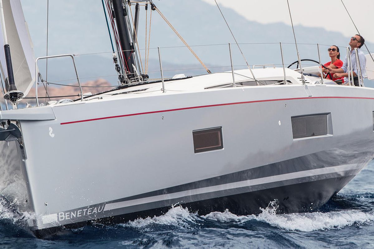 Exterior view of Annezia Star, a Beneteau Oceanis 51.1 sailboat at Athens, Greece