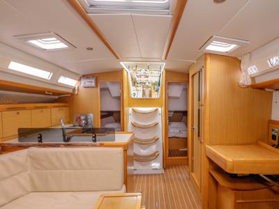 Salon of Classic, a Jeanneau Sun Odyssey 42 i sailboat at Fethiye, Turkey