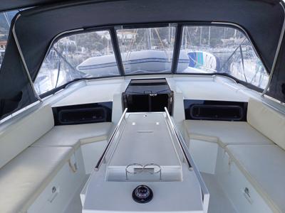 Cockpit of Larimar, a Beneteau Oceanis 46.1 sailboat at Municipal Unit of Lefkada, Greece