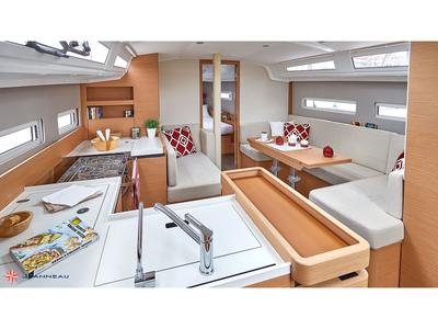 Galley of SAN GEORGE, a Jeanneau Sun Odyssey 410 sailboat at Municipal Unit of Nea Peramos, Greece