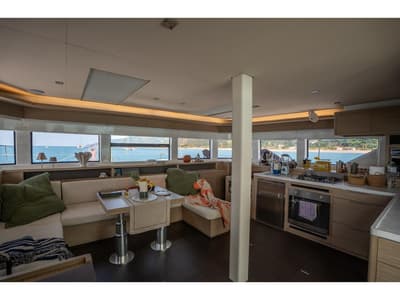 Salon of Sailuxe - Sami, a Lagoon 55 catamaran at Salerno, Italy