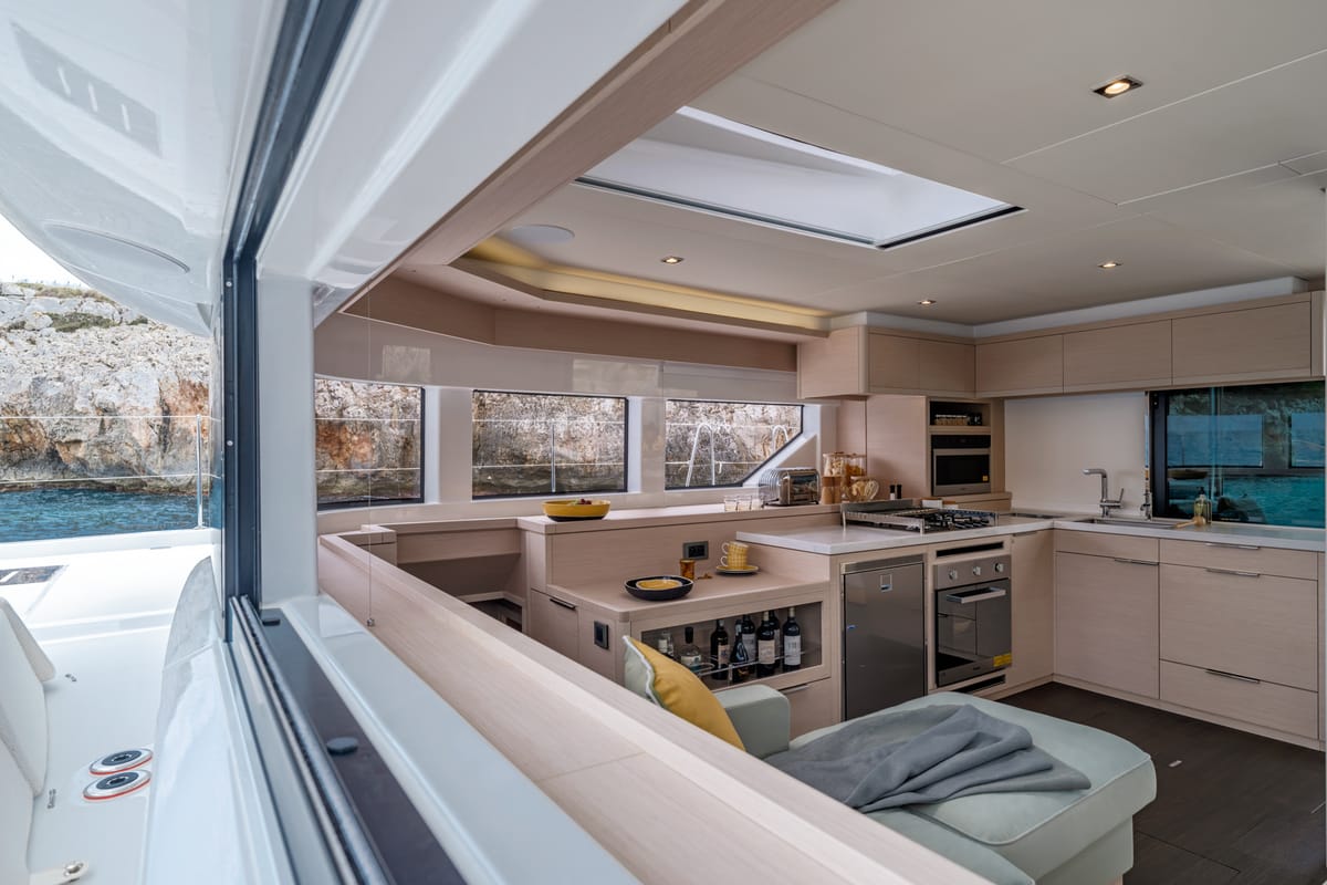 Galley of Sailuxe - Sami, a Lagoon 55 catamaran at Salerno, Italy