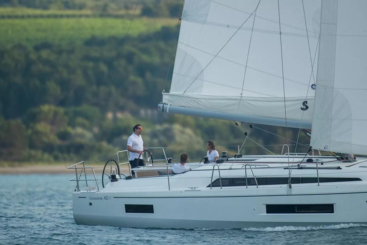 Exterior view of Isla Bonita, a Beneteau Oceanis 40.1 sailboat at Općina Medulin, Croatia