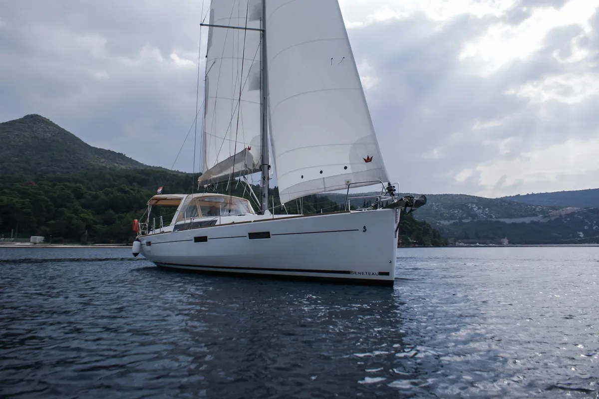 Exterior view of Mambo 1, a Beneteau Oceanis 45 sailboat at Tivat, Montenegro
