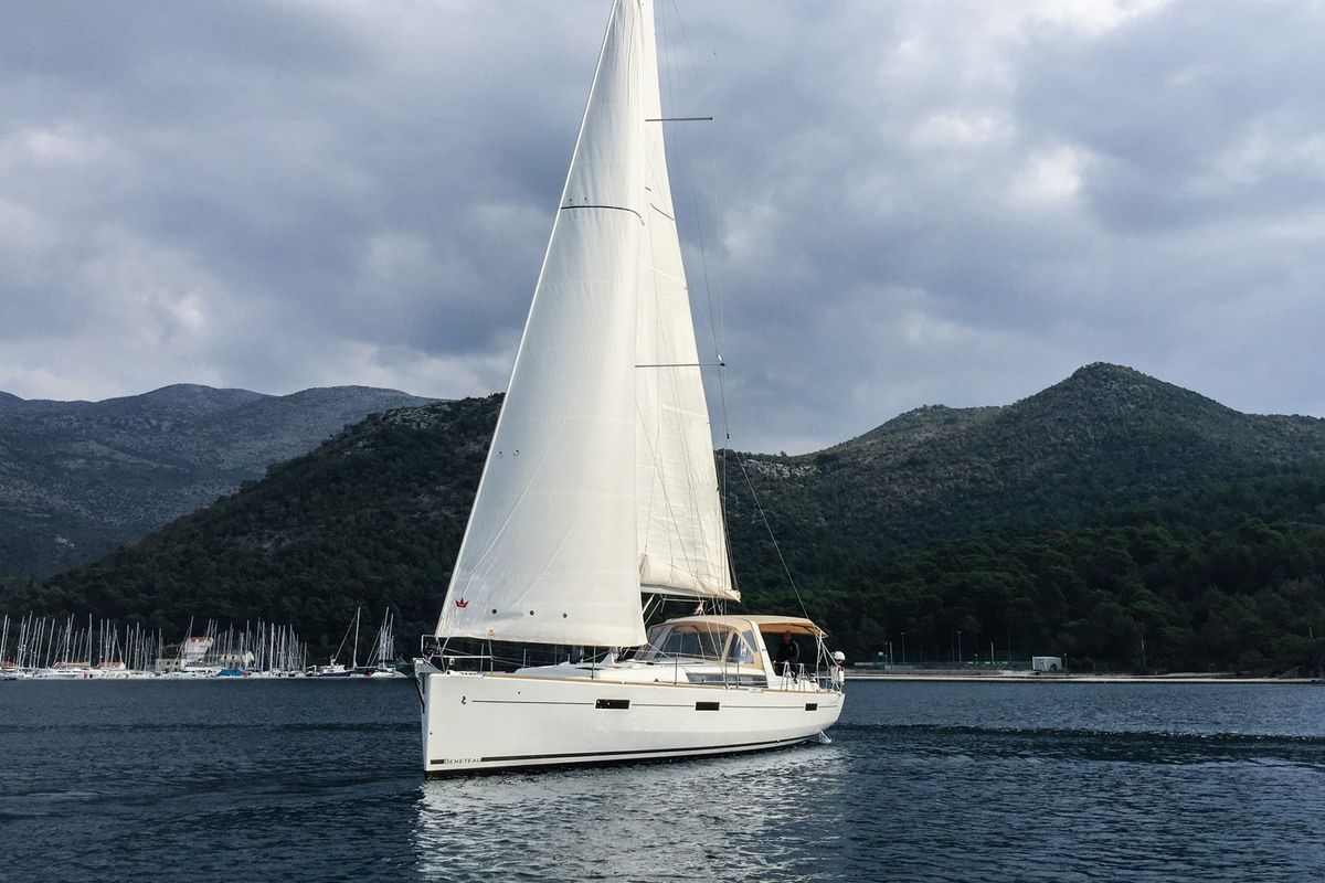 Exterior view of Mambo 1, a Beneteau Oceanis 45 sailboat at Tivat, Montenegro