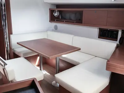 Salon of Mambo 1, a Beneteau Oceanis 45 sailboat at Tivat, Montenegro