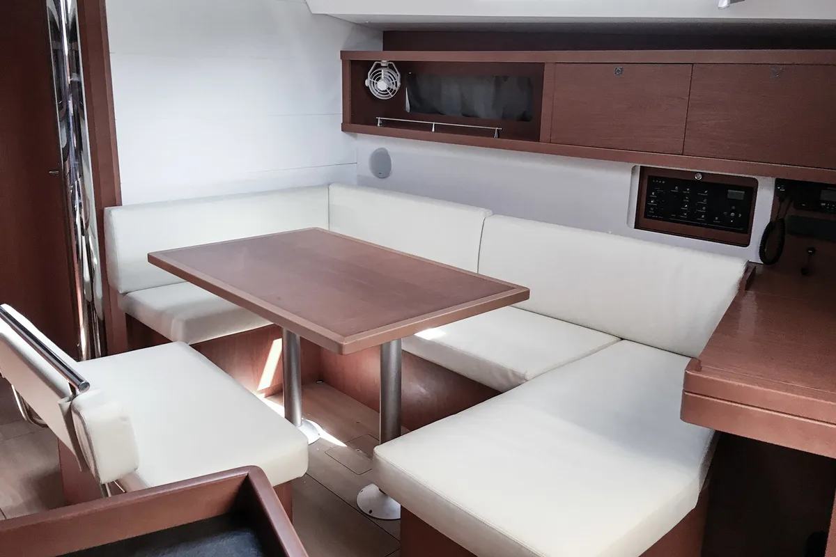 Salon of Mambo 1, a Beneteau Oceanis 45 sailboat at Tivat, Montenegro