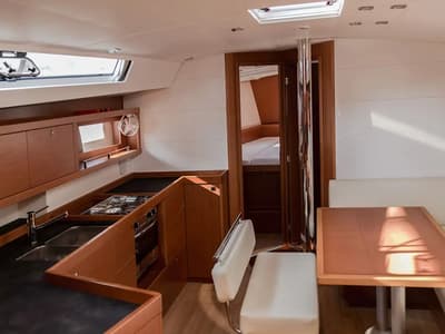 Galley of Mambo 1, a Beneteau Oceanis 45 sailboat at Tivat, Montenegro