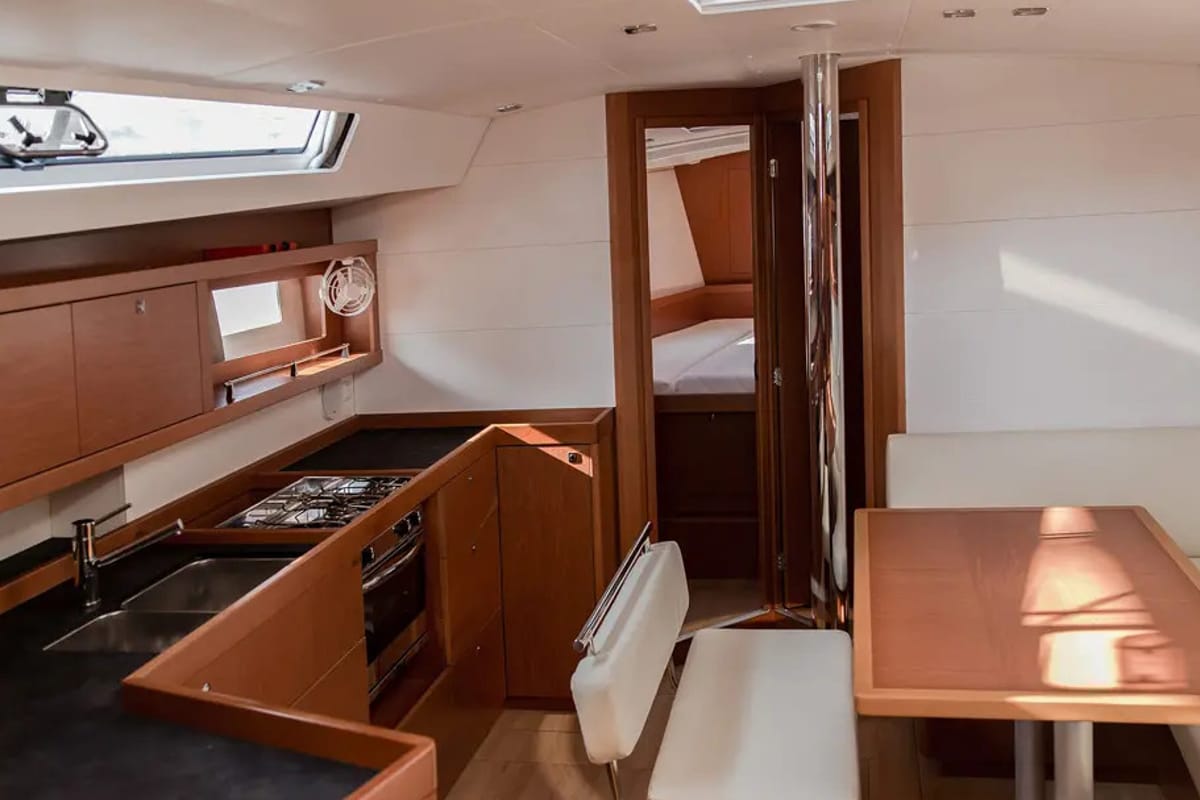Galley of Mambo 1, a Beneteau Oceanis 45 sailboat at Tivat, Montenegro