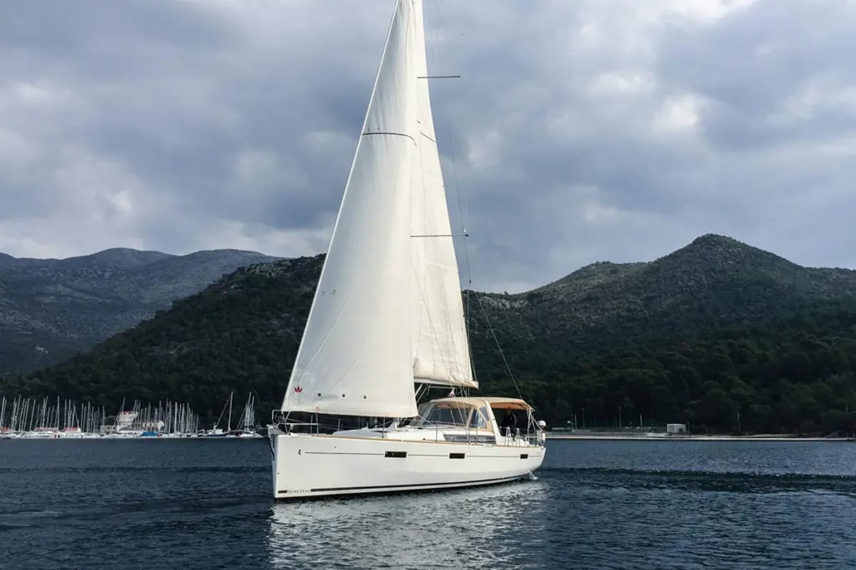 Exterior view of Mambo 1, a Beneteau Oceanis 45 sailboat at Tivat, Montenegro