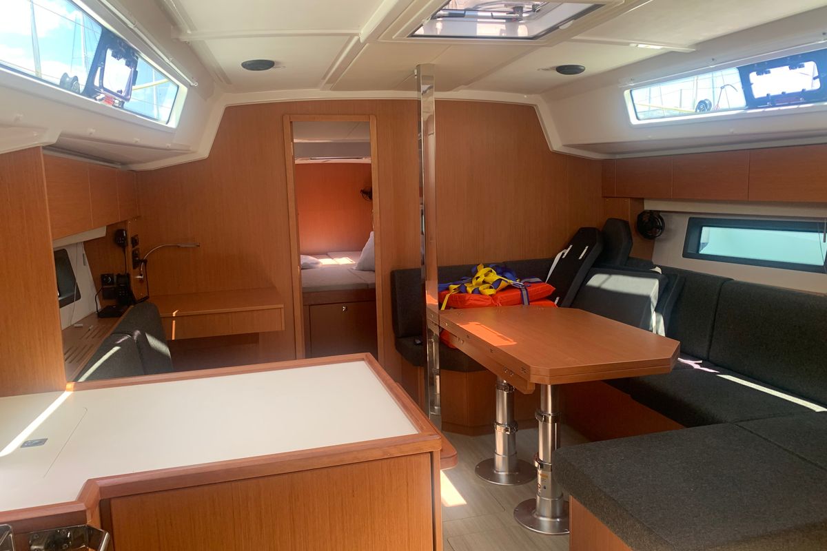Salon of Maia, a Bavaria C42 sailboat at Athens, Greece