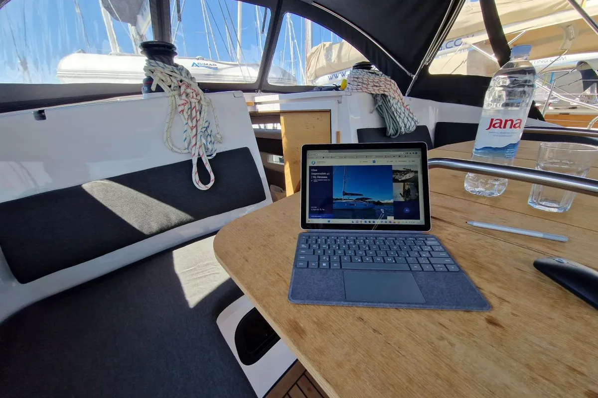 Deck of My Dreams, a Elan Impression 45 sailboat at Grad Pula, Croatia