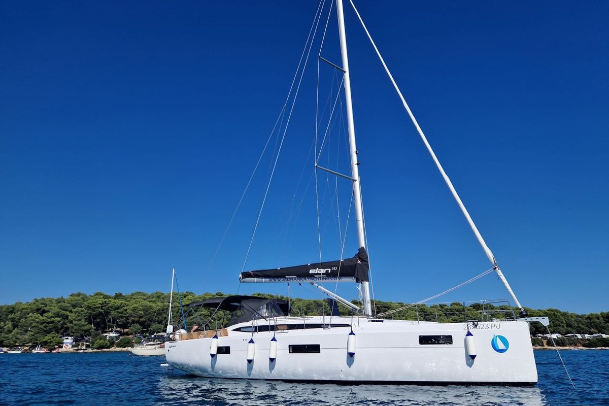 Exterior view of My Dreams, a Elan Impression 45 sailboat at Grad Pula, Croatia