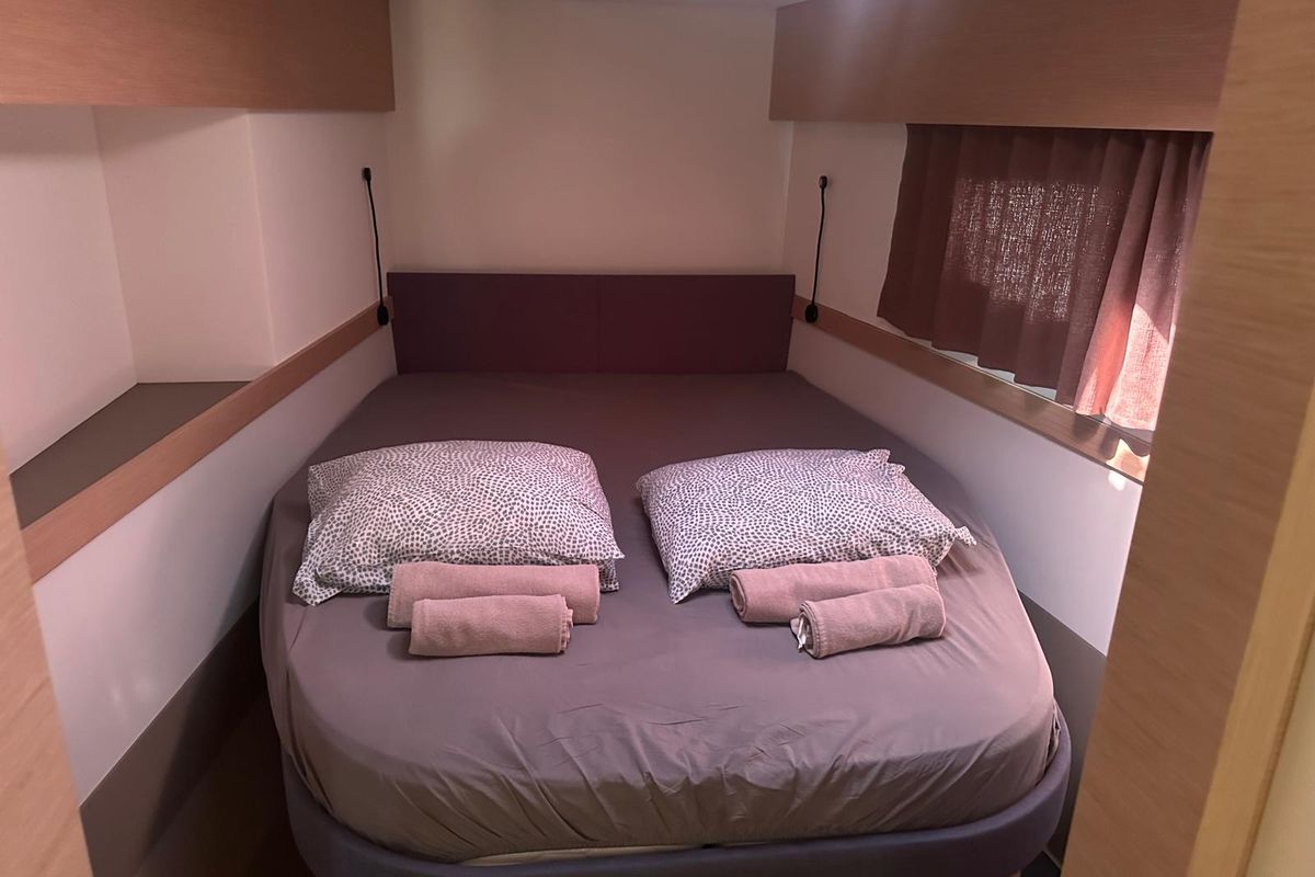 Cabin on Protea, a Fountaine Pajot Elba 45 catamaran at Općina Rogoznica, Croatia