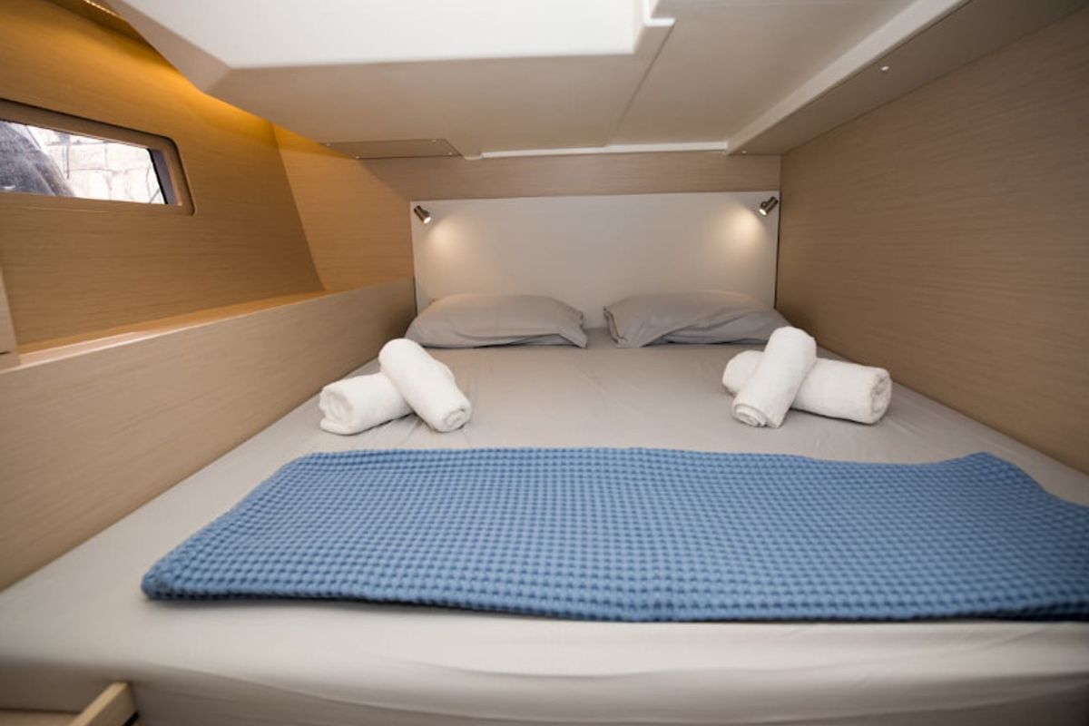 Cabin on Nireas, a Beneteau Oceanis 51.1 sailboat at Athens, Greece