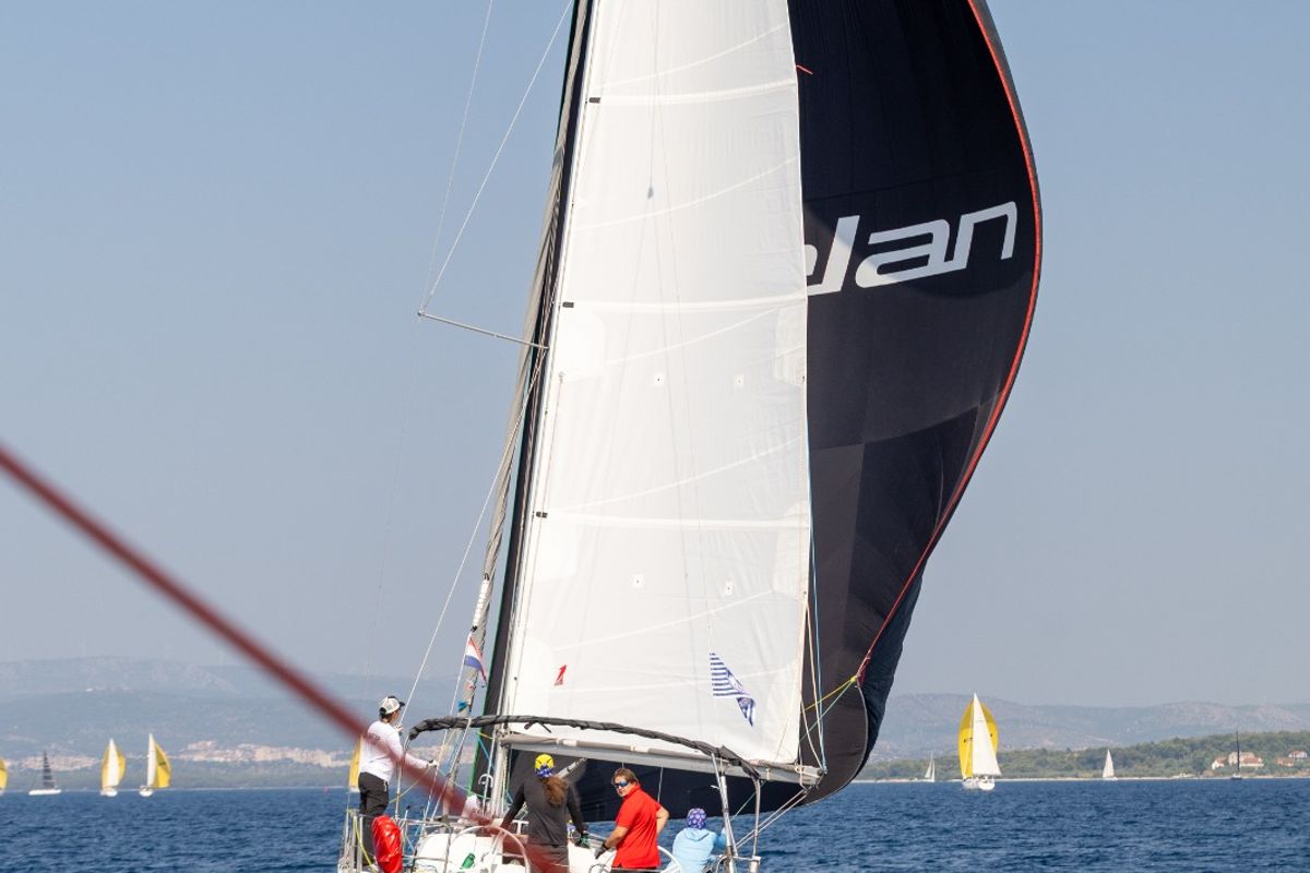 Exterior view of Milan, a Elan E4 sailboat at Betina, Croatia