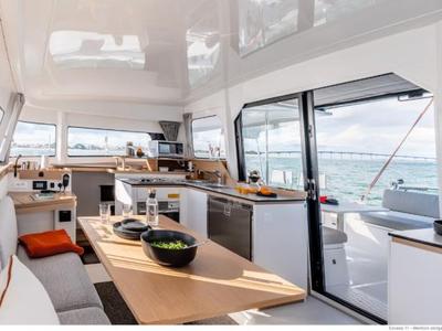 Salon of Insieme, a Excess 11 catamaran at Toulon, France