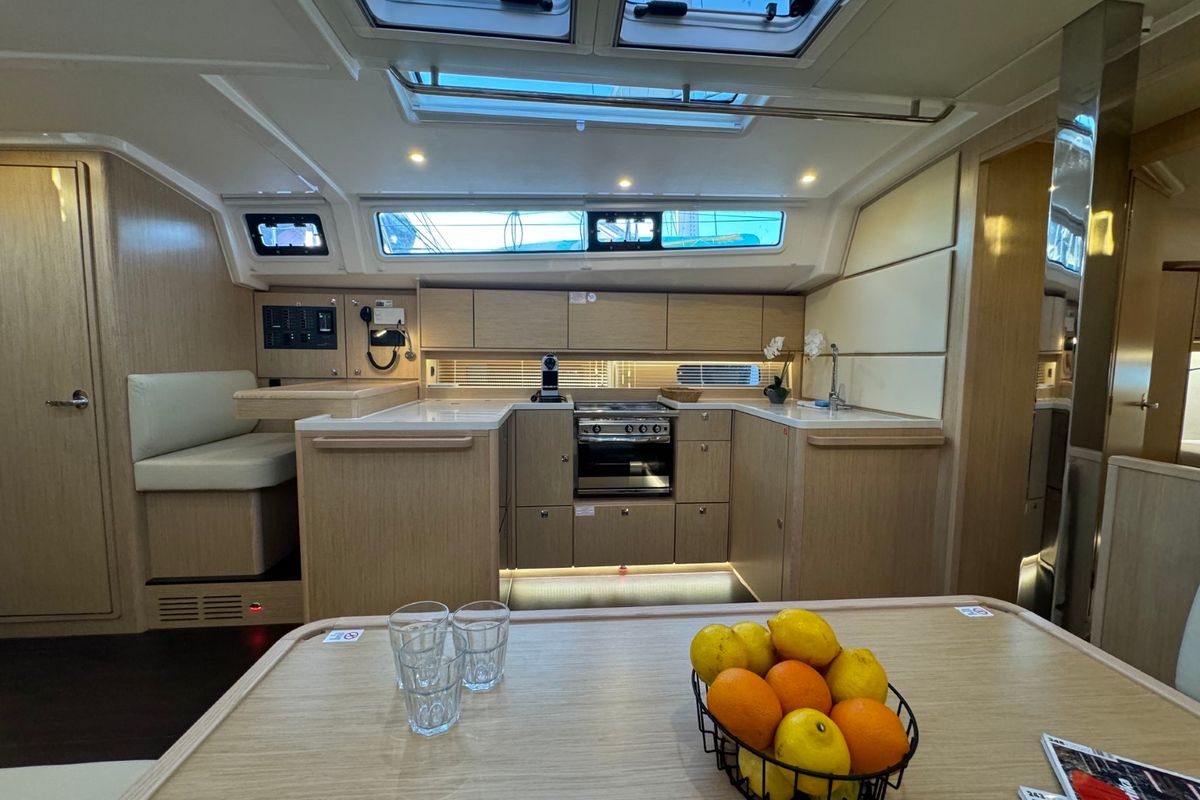 Galley of Freja, a Bavaria C46 sailboat at Grad Pula, Croatia