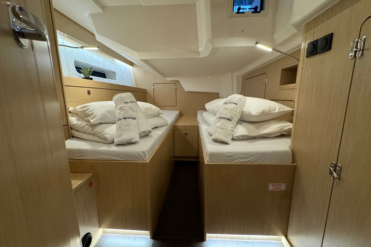 Cabin on Freja, a Bavaria C46 sailboat at Grad Pula, Croatia