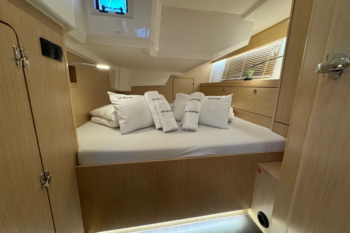 Cabin on Freja, a Bavaria C46 sailboat at Grad Pula, Croatia