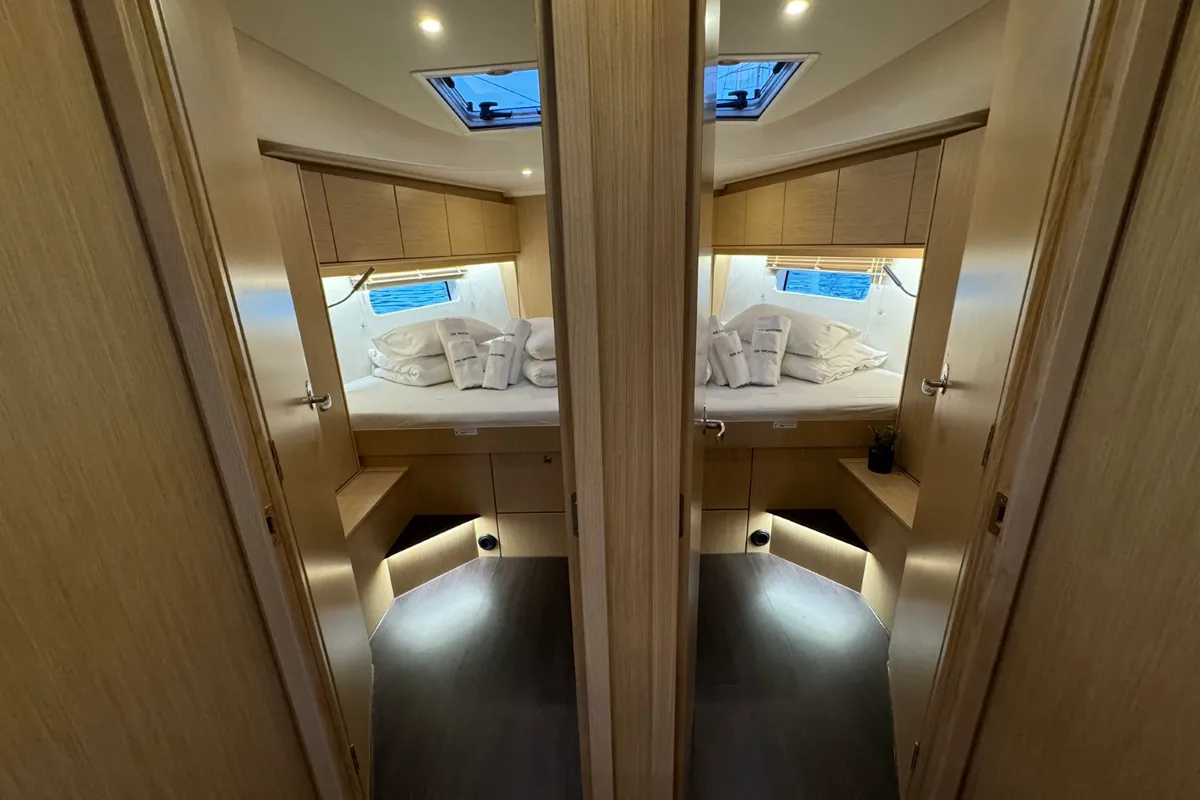 Cabin on Freja, a Bavaria C46 sailboat at Grad Pula, Croatia