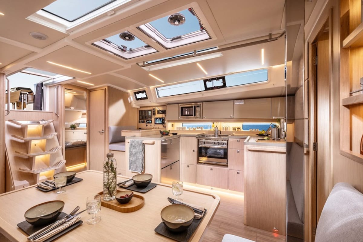 Galley of Freja, a Bavaria C46 sailboat at Grad Pula, Croatia