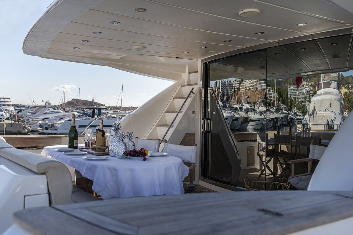 Deck of Auri, a Abacus Marine Abacus 70 yacht at Port d'Andratx, Spain