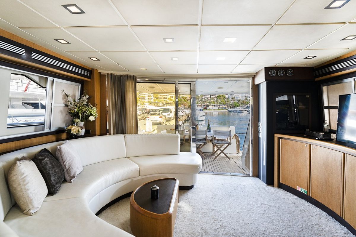 Salon of Auri, a Abacus Marine Abacus 70 yacht at Port d'Andratx, Spain