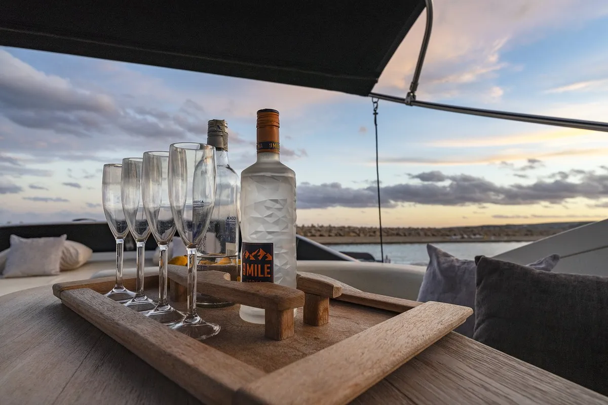 Deck of Auri, a Abacus Marine Abacus 70 yacht at Port d'Andratx, Spain