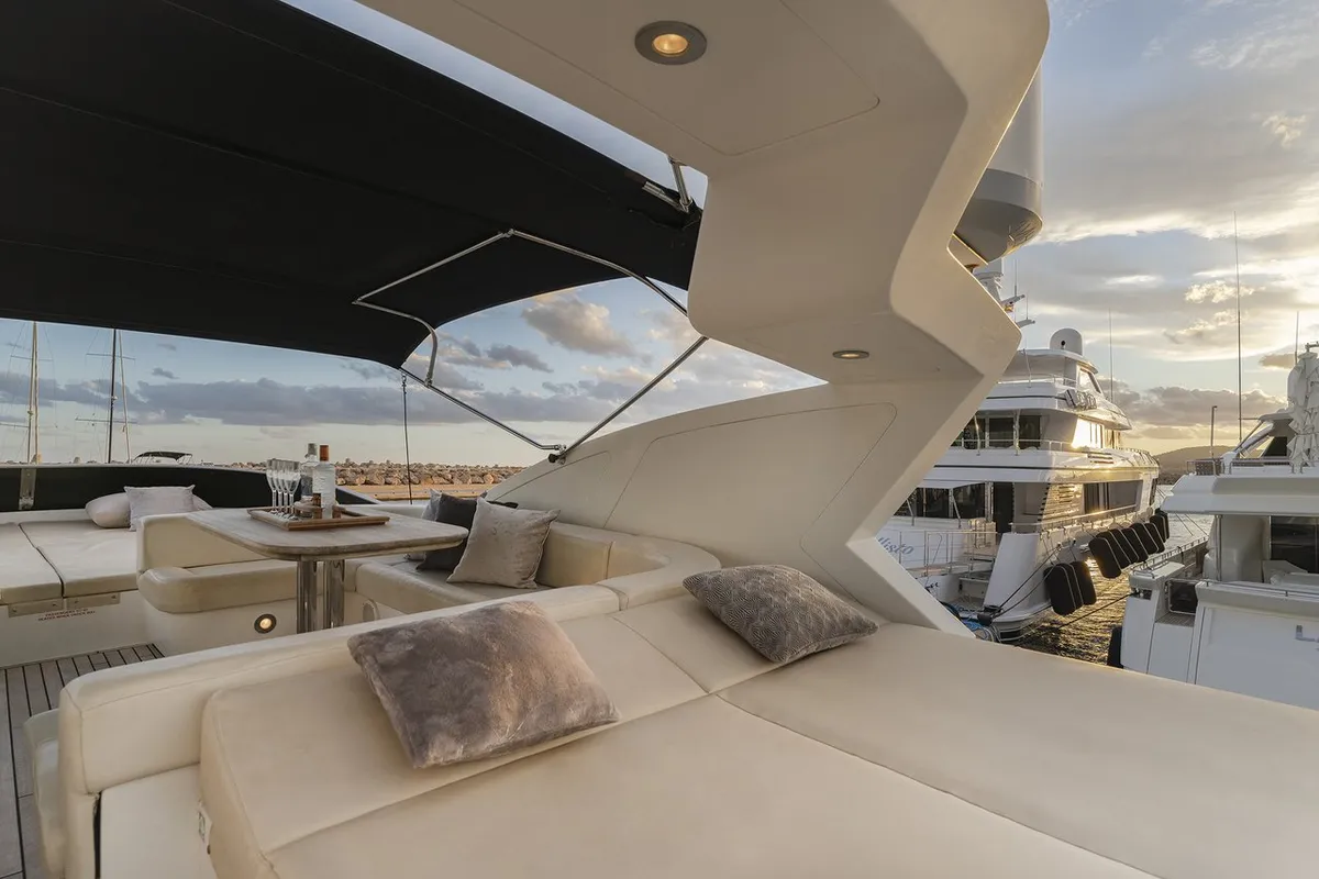 Deck of Auri, a Abacus Marine Abacus 70 yacht at Port d'Andratx, Spain