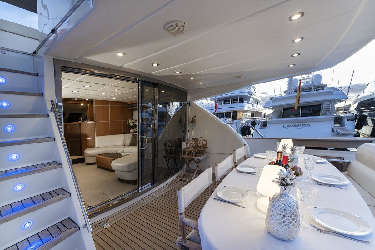 Deck of Auri, a Abacus Marine Abacus 70 yacht at Port d'Andratx, Spain