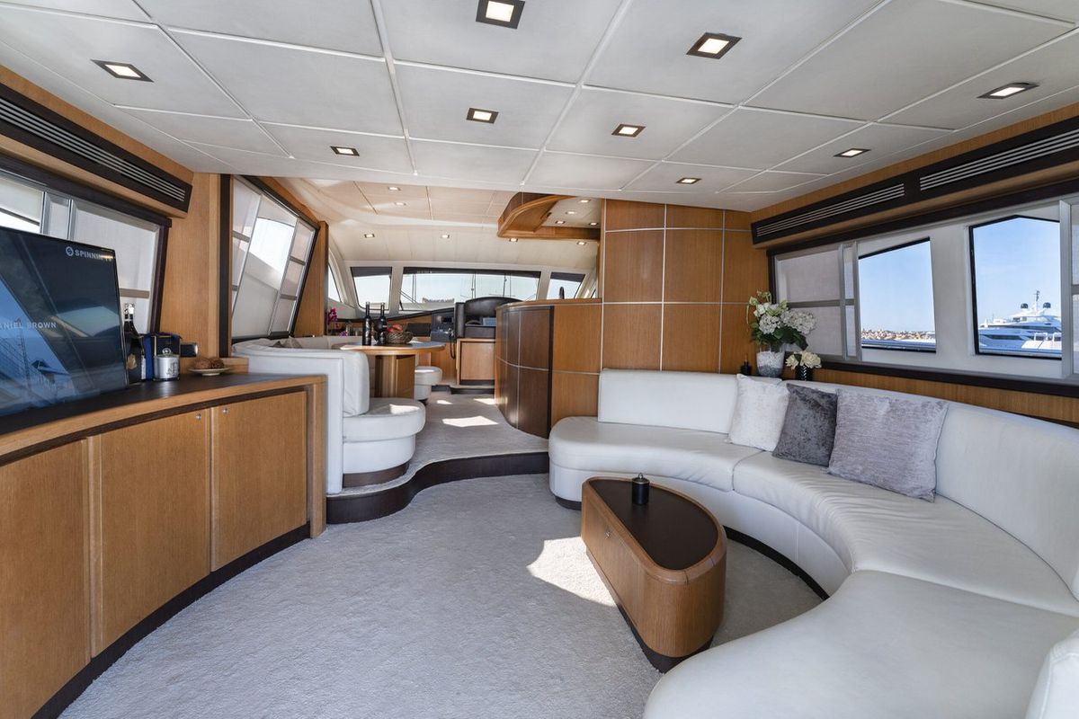 Salon of Auri, a Abacus Marine Abacus 70 yacht at Port d'Andratx, Spain