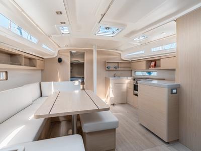 Salon of Eleftheria, a Beneteau Oceanis 40.1 sailboat at Municipal Unit of Rhodes, Greece