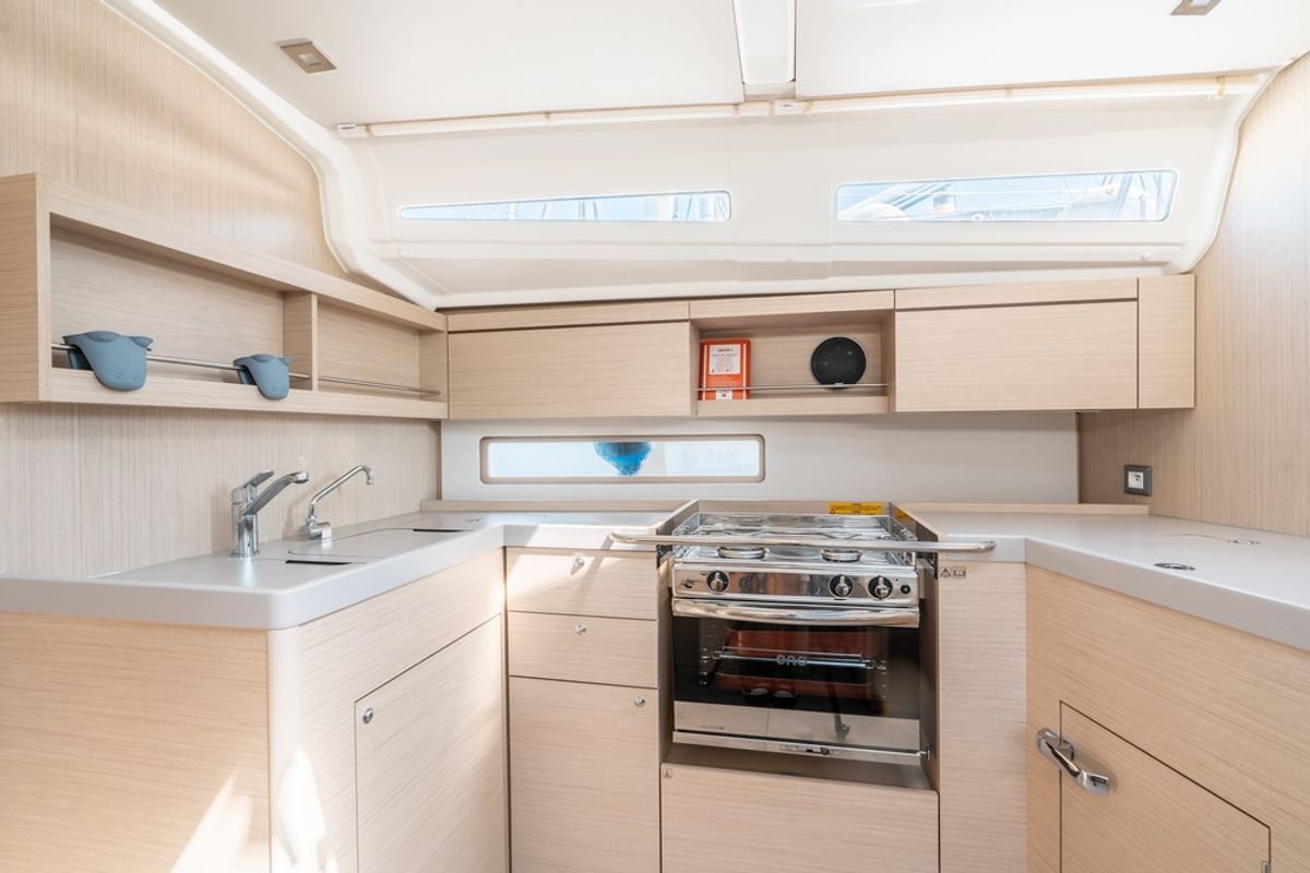 Galley of Eleftheria, a Beneteau Oceanis 40.1 sailboat at Municipal Unit of Rhodes, Greece