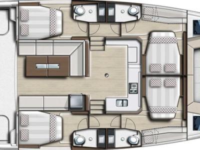 Floor plan of Amon Re, a Bali Catspace catamaran at Grad Kaštela, Croatia