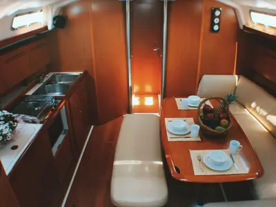 Galley of Estera, a Beneteau Cyclades 43.4 sailboat at Marina Delta Kallithea, Greece