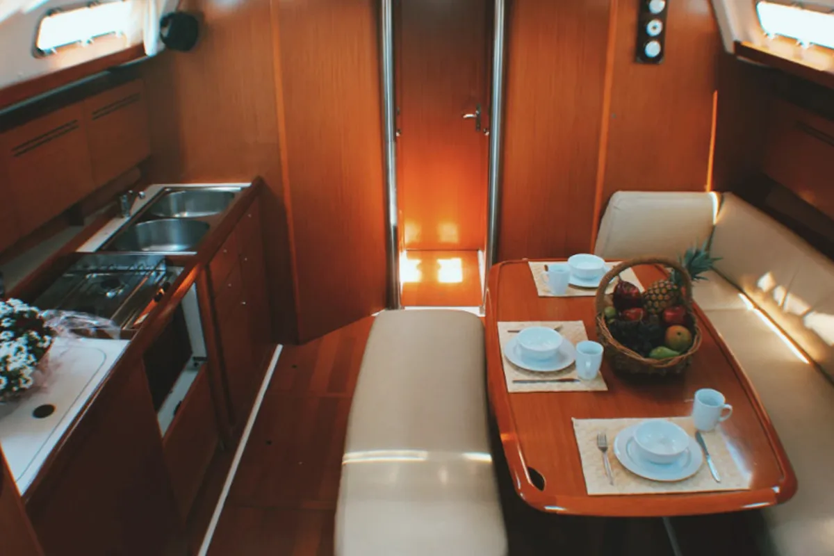 Galley of Estera, a Beneteau Cyclades 43.4 sailboat at Marina Delta Kallithea, Greece
