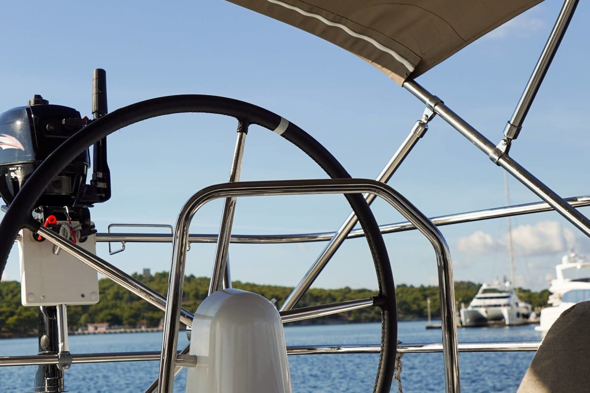 Cockpit of Uri, a Jeanneau Sun Odyssey 440 sailboat at Pirovac, Croatia