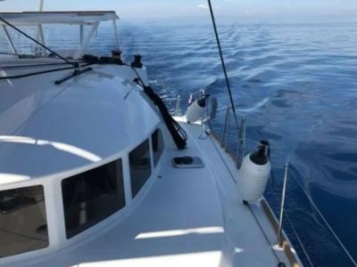 Deck of Butterfly, a Lagoon 380 catamaran at Parikia, Greece