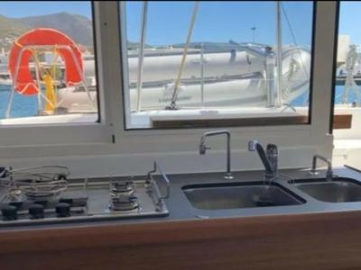 Galley of Butterfly, a Lagoon 380 catamaran at Parikia, Greece