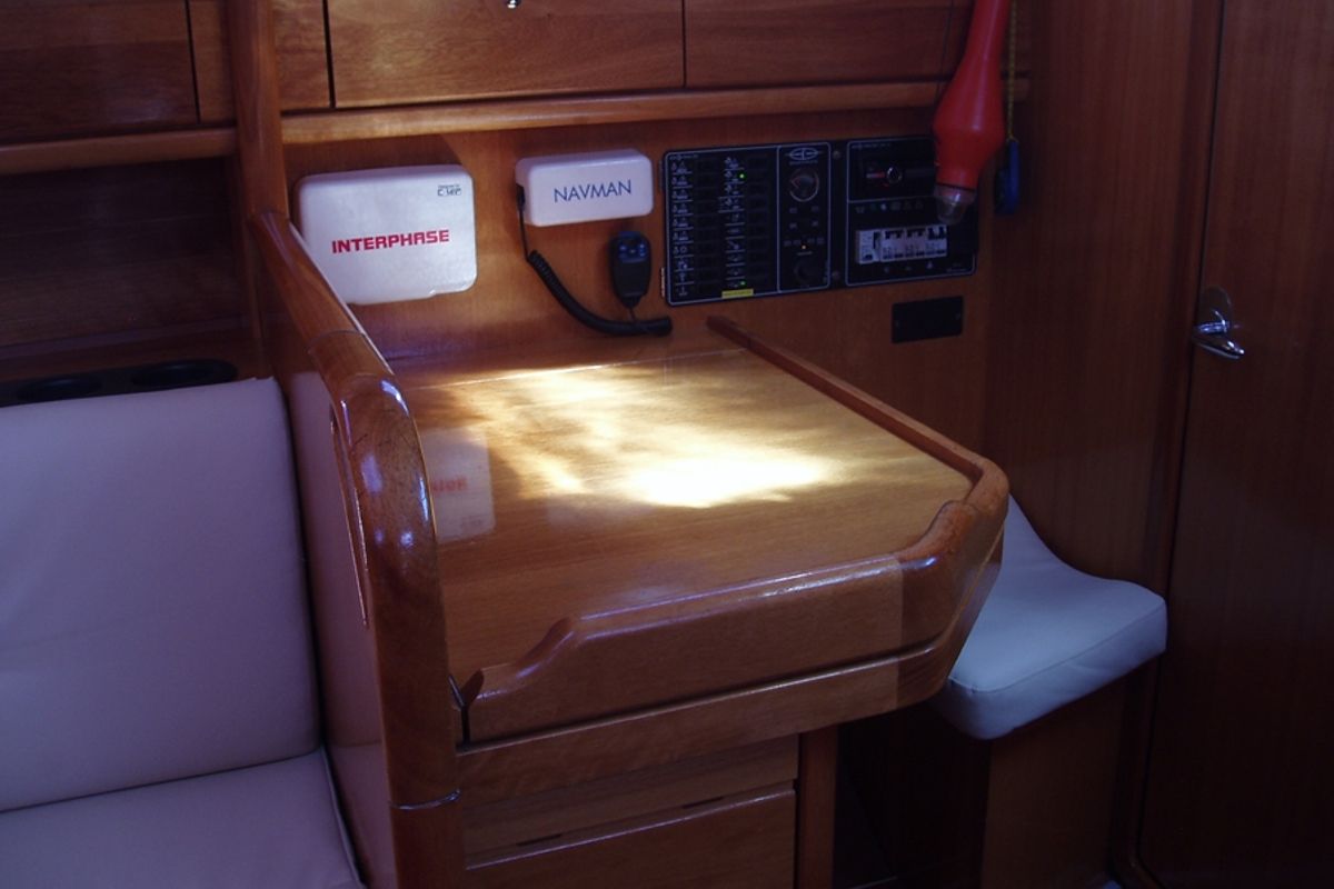 Salon of Estrella, a Bavaria Cruiser 45 sailboat at Punat, Croatia
